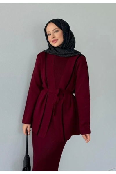 GÜZELLER Jacketed and Gilet Double Knit Dress