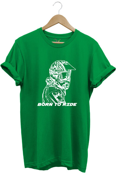 WİDİ Motorcycle Rider Special Design Gift Born to Ride Printed Summer 100% Cotton T-Shirt