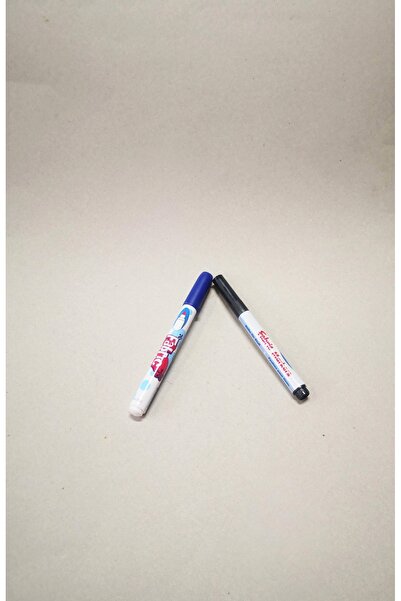 FABRIC 2li Tekstil Kalemi Lacivert Jumbo Boy - Siyah Standart Boy Kumaş Tişört Boyama Kalemi Marker