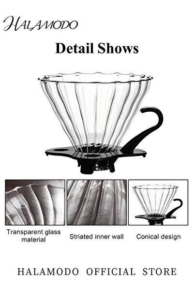 HALAMODO Pour Over Coffee Maker Set 28oz Portable Drip Coffee Brewer Pour Over Set Classic Coffee Dripper