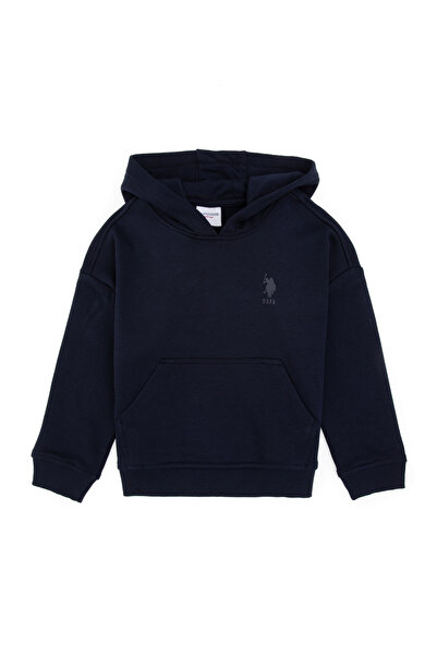 U.S. Polo Assn. Erkek Çocuk Lacivert Kapüşonlu Basic Sweatshirt 50313941-VR033