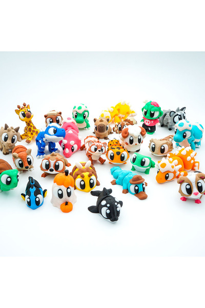 OEM Set 10 Mini Figurine Articulate, 3D, Flexi Minizz, Random Pack, 3-7cm