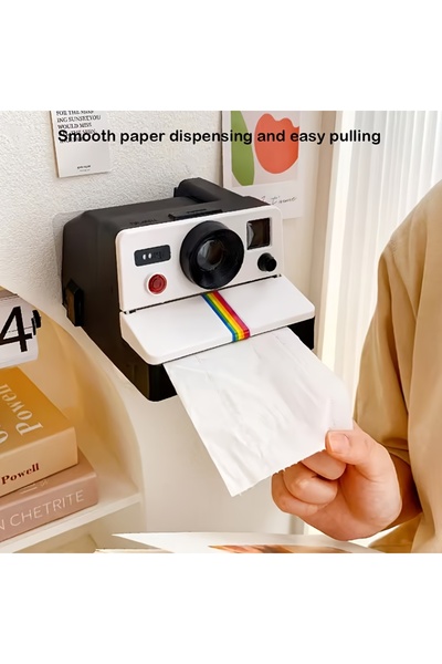 EHOME حامل ورق تواليت بتصميم كاميرا عتيقة، ديكور منزلي، صندوق مناديل، هدية، ح...