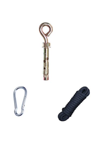 EgeÇelikHalat Salıncak, Hamak, Boks Torbası Asma Aparatı Karabina + Çelik Düb...