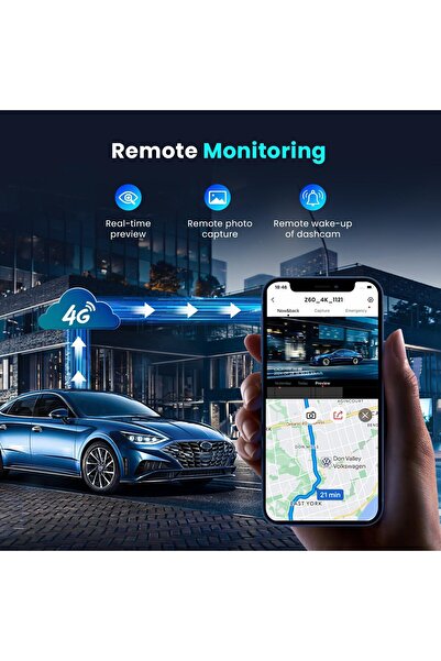 DDPAI Z60 4G Dash Cam for Cars Front & Rear, 4K+1080P, 3" IPS, 32GB eMMC, GPS, Night Vision