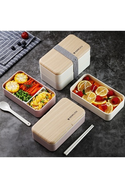 HALAMODO Duo Tiered Lunch Box, Suitable for Grown-ups and Scholars, Snow White 1.2 Liters