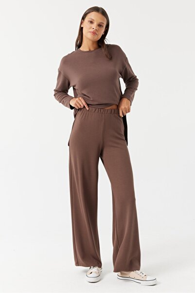 PAULMARK Γυναικείο παντελόνι με ελαστική μέση με υφή