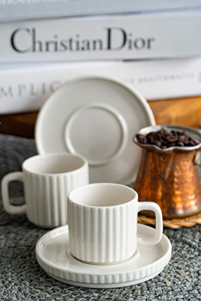 Heda Porselen Saturn 4 Piece 2 Person Porcelain Coffee Cup Set