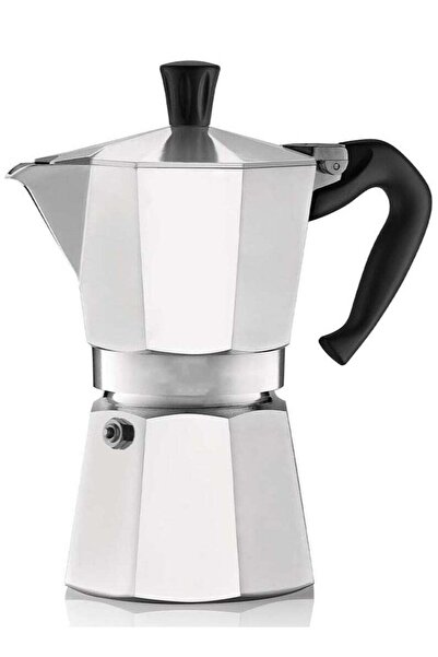 Beauenty Stovetop Aluminum Silver Espresso Maker, 9 Cup (450ml)