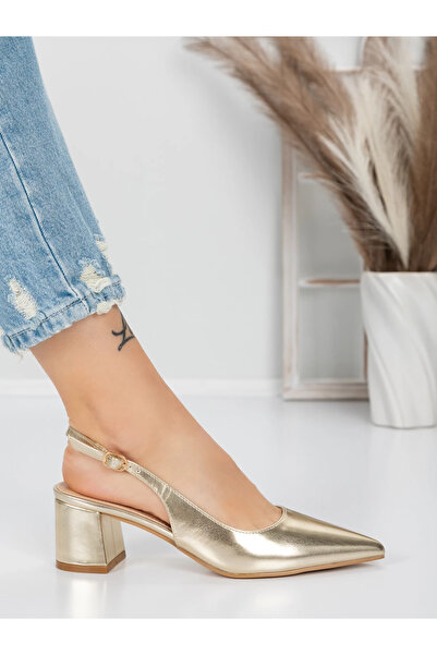 mei Παπούτσια με χοντρό τακούνι 5YZ11 Χρυσά