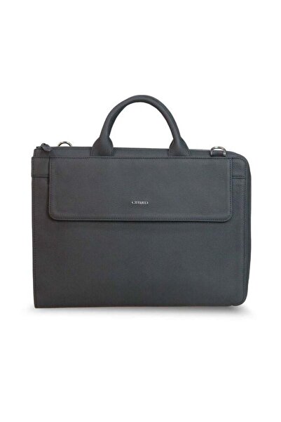 GUARD Slim Black Leather Briefcase
