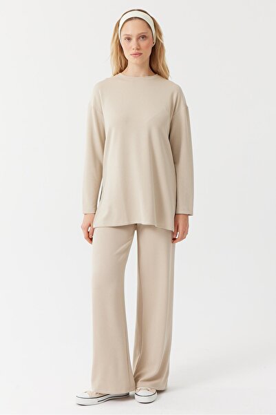 PAULMARK Γυναικείο παντελόνι με ελαστική μέση με υφή