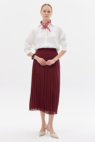 PAULMARK Women's Chiffon Pleated Skirt