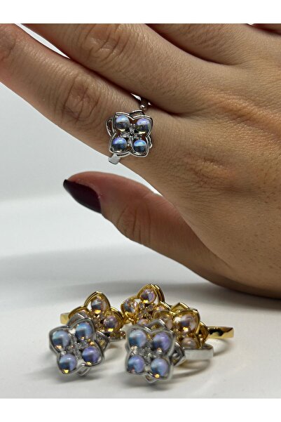 FY Ticaret Four Leaf Silver Color Steel Stress Ring