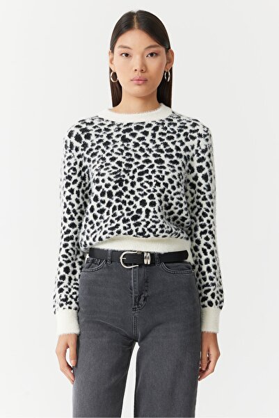 PAULMARK Γυναικείο πουλόβερ με σχέδιο βελούδινη εμφάνιση