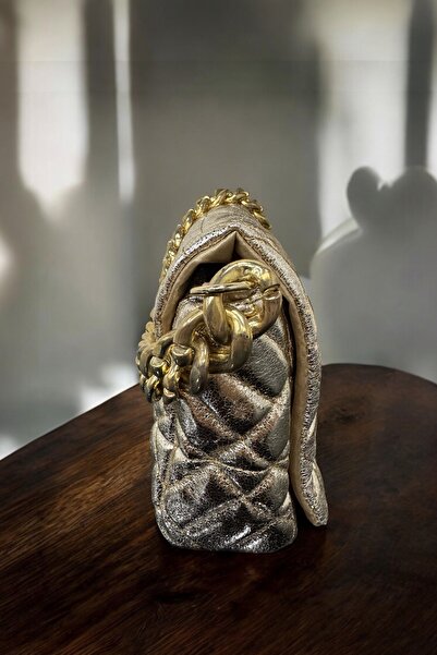 Stilgo Women's 3-Piece Chain Embroidered Bag Set Black Gold Platinum