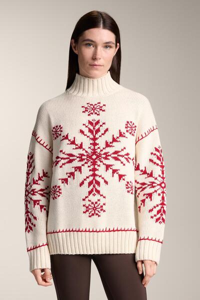 Oysho Embroidered snowflake knit jumper