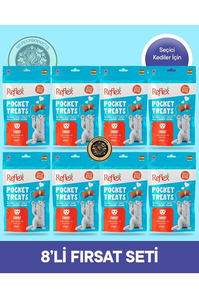Reflex Plus Pocket Treats Seçici Kediler İçin Kedi Maması 8'li Süper Fırsat S...