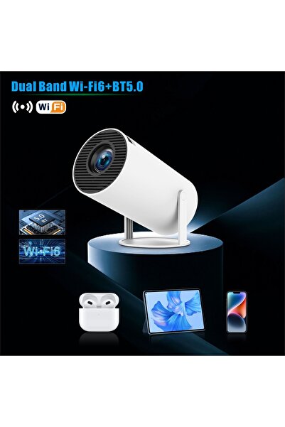 CASTU Hy300 Pro 4k Taşınabilir Sinema Projeksiyon 1280*720p Ev Sineması Andro...