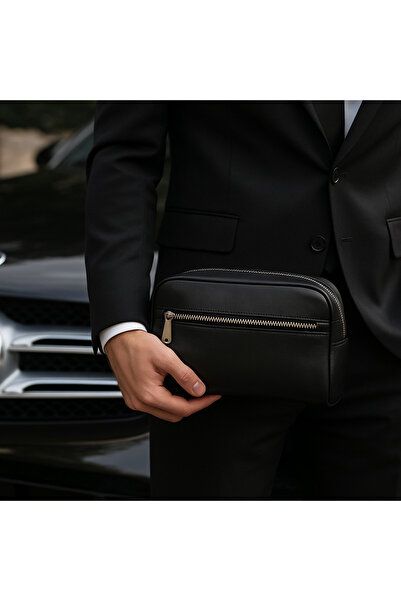 SEVEROZ Men's Vegan Leather Bag-Men's Organizer Bag-Men's Cosmetic Bag-Travel and Shaving Bag-Dopp Kit