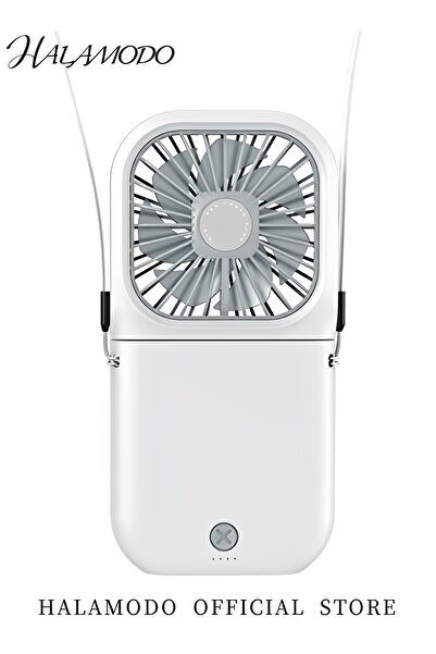 HALAMODO Portable Neck Fan Mini Quiet Handheld Personal Foldable USB Rechargeable Fan 3000mAh Power Bank
