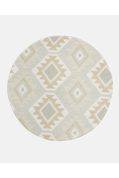 REDTAG مفرش طاولة دائري مطبوع باللون البيج