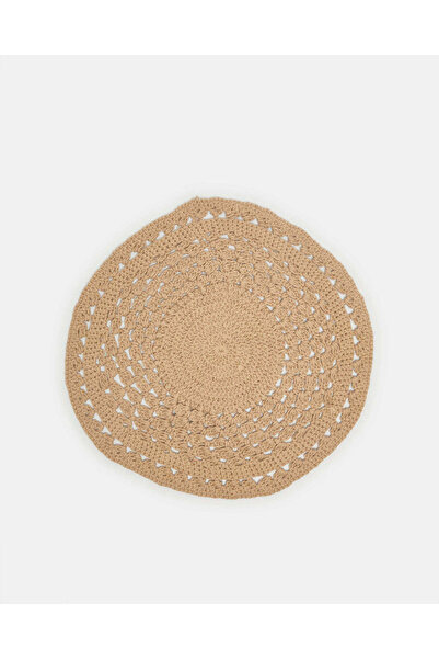 REDTAG Beige Cotton Round Crochet Placemat