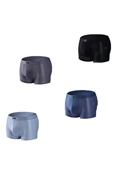HALAMODO 4-Pack Assorted Colors Solid Boxer Briefs