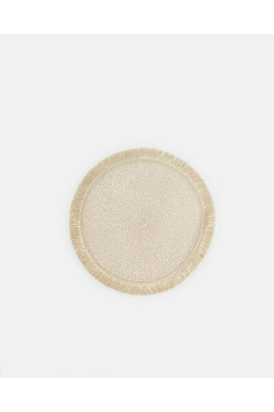 REDTAG مفرش طاولة دائري منقوش باللون البيج