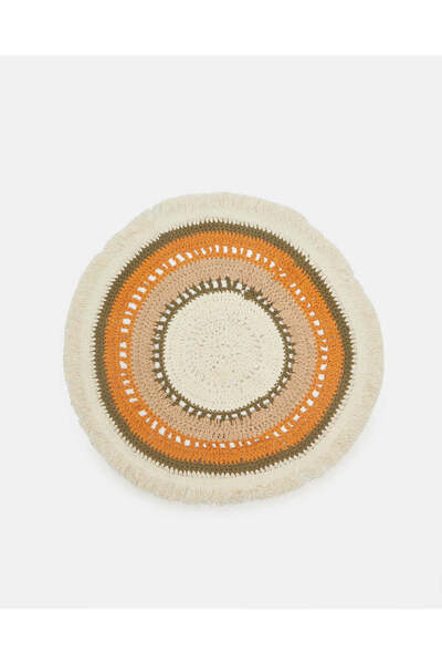 REDTAG مفرش طاولة كروشيه دائري من القطن متعدد الألوان