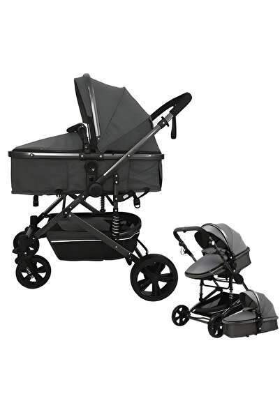 Teno eno® 3-in-1 Stroller, convertible, classic stroller, sport stroller, foldable, black