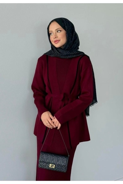 GÜZELLER Jacketed and Gilet Double Knit Dress