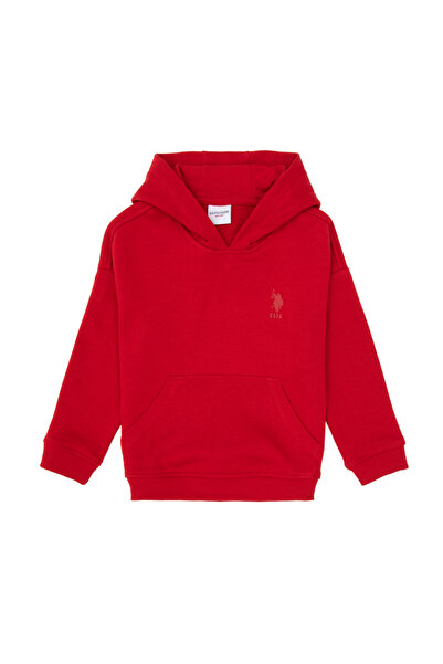 U.S. Polo Assn. Boy's Red Hooded Basic Sweatshirt 50313941-Vr171