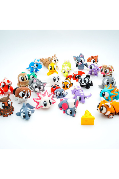 OEM Set 10 Mini Figurine Articulate, 3D, Flexi Minizz, Random Pack, 3-7cm