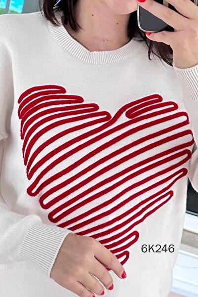 İnce Topuk Heart Knitwear Blouse 6K246
