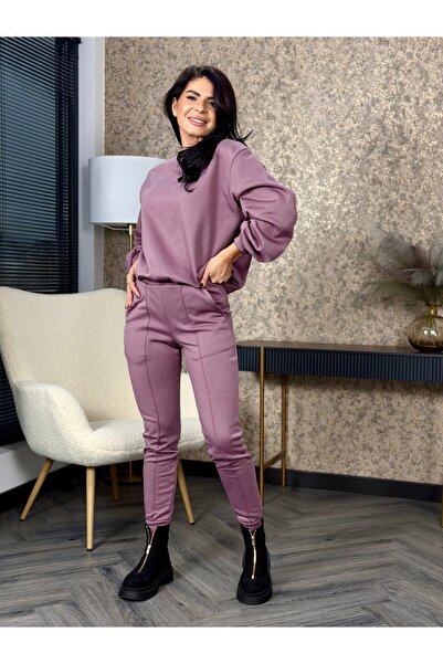 RAMONA BADESCU EXCLUSIVE Chunky knit tracksuit with loose top and tapered pants