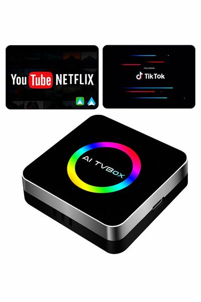chimon Araç CarPlay Ai Box Uyumlu Kit Youtube, Netflix Android Auto 4+64