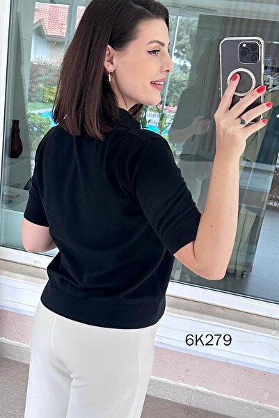 İnce Topuk Scarf Knitwear Blouse 6K279