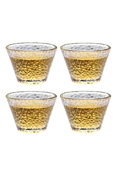 HALAMODO كوب قهوة زجاجي شفاف مكون من 4 قطع