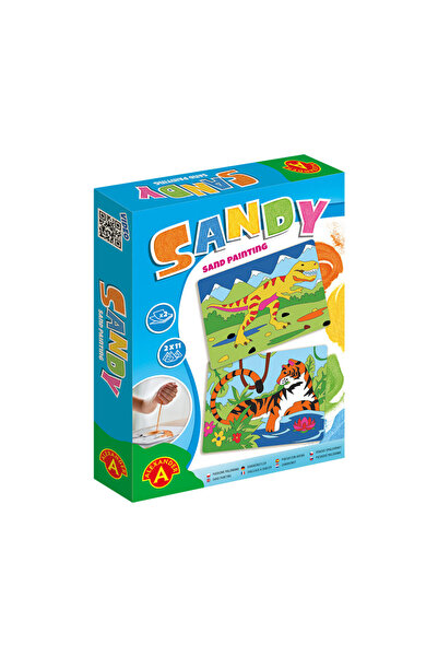 Alexander Toys Set de pictura cu nisip - Dinozauri & tigri, 17 piese, 6+