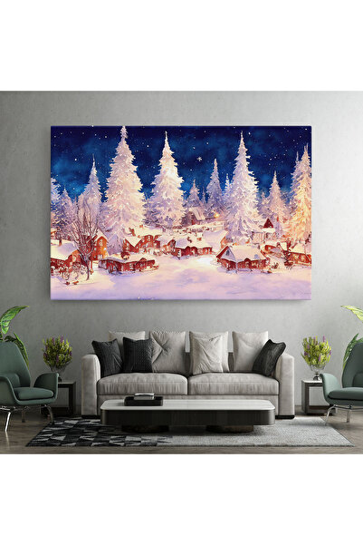 Arthub Canvas Painting, Bedroom And Living Room, Landscapes, Snow Falling Painting