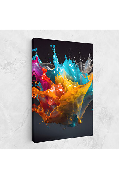Arthub Canvas Painting, Bedroom And Living Room, Abstract, Colorful Splash Floating