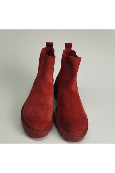 Lucciola Women's Genuine Leather Elastic Orange Suede Boots