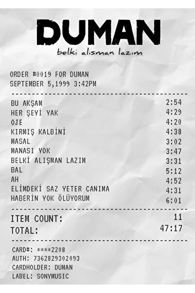 BONANZA Duman Belki Alışman Lazım Ahşap Poster