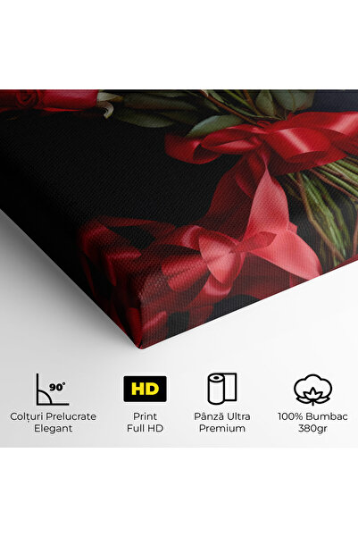 Arthub Canvas Painting, Bedroom And Living Room, Flowers, Beautiful Red Roses Bouquet