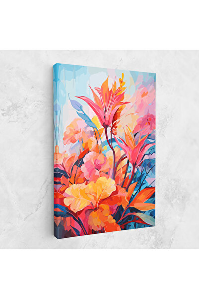 Arthub Canvas Painting, Bedroom And Living Room, Modern, Orange Art Flower