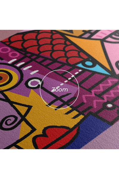 Arthub Canvas Painting, Bedroom And Living Room, Modern, Face Group Purple