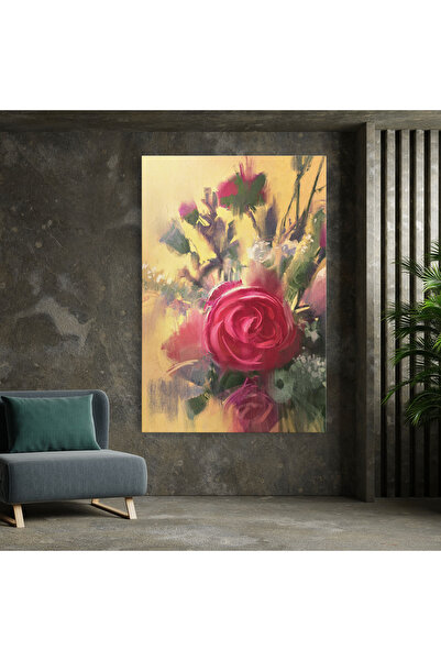 Arthub Canvas Painting, Bedroom And Living Room, Flowers, Pink Rose Painting