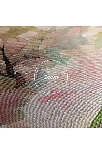 Arthub Canvas Painting, Bedroom And Living Room, Landscapes, Spring Pink Trees