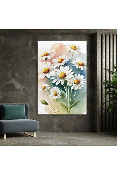 Arthub Canvas Painting, Bedroom And Living Room, Flowers, White Daisy Art